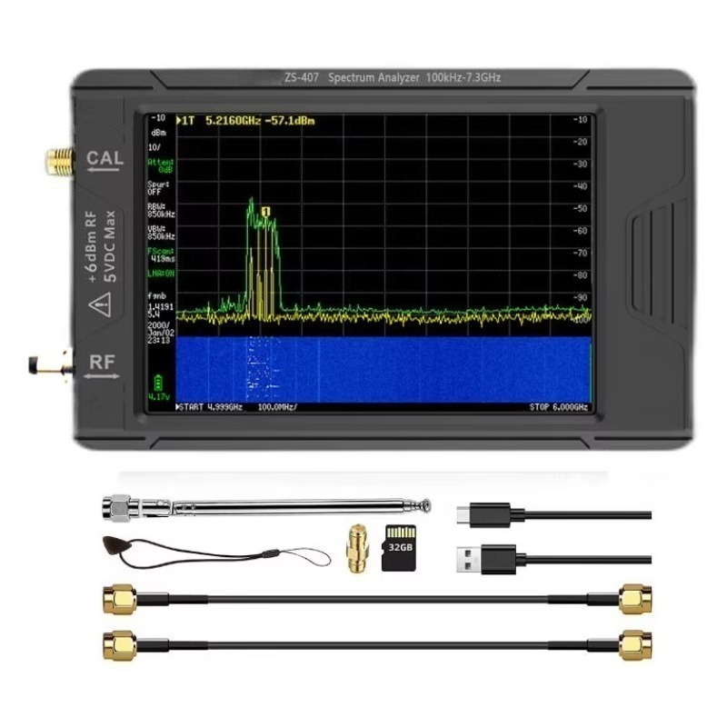 Signal Generator Spectrum Analyzer - ZS-406/ZS-407 4-Zoll-Bildschirm Handgehaltener Spektrumanalysator 100k-7,3GHz Signalgenerator