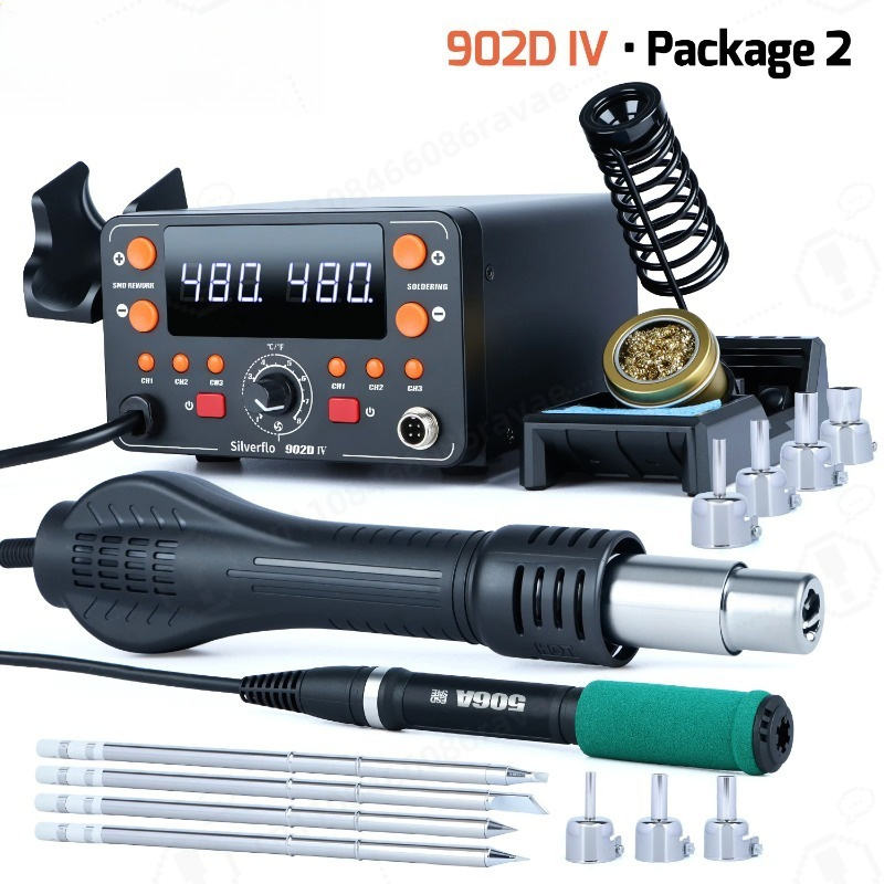 Hot Air Rework Station T12 - 902D-IV 775W Lötstation Heißluft-Reworkstation mit T12