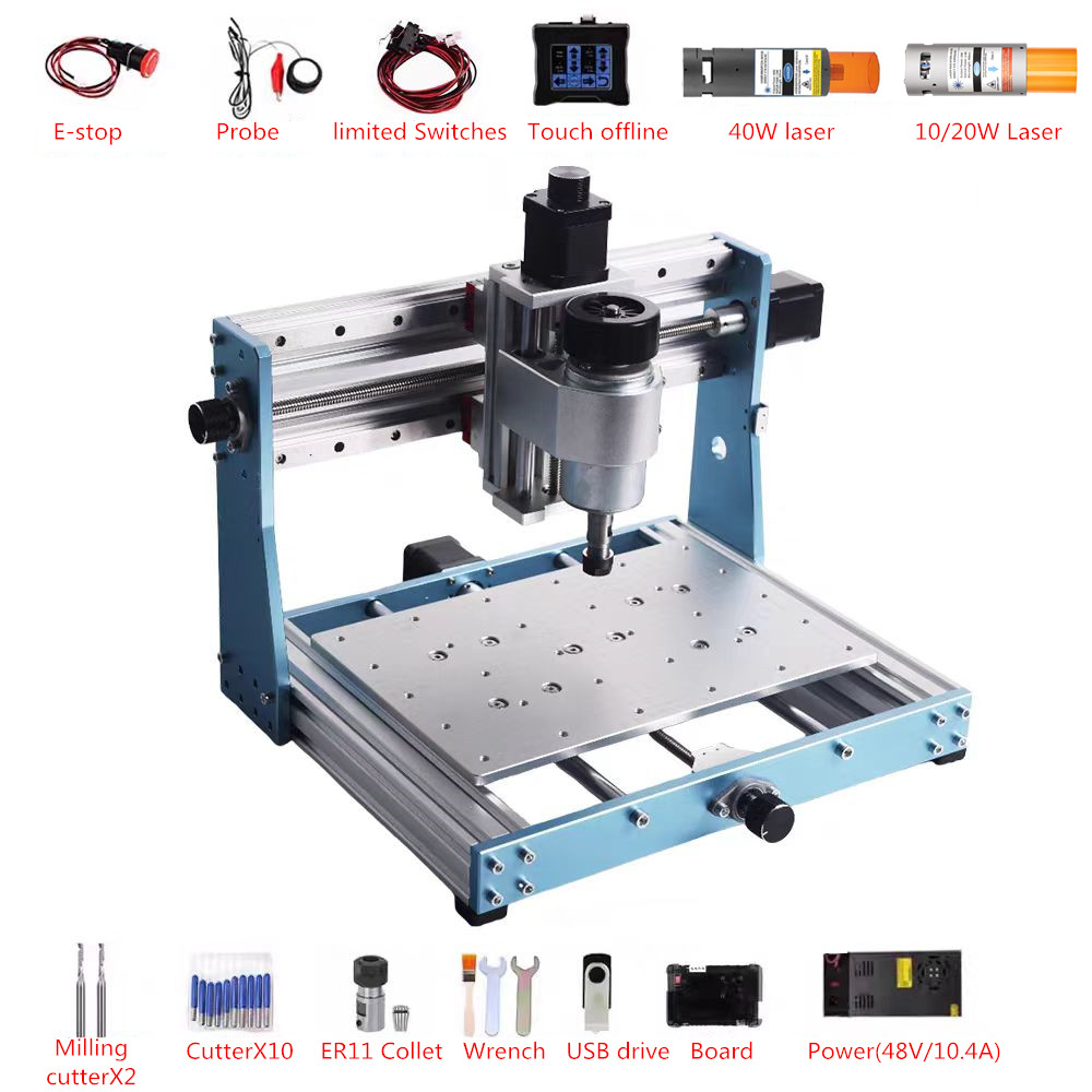 Mini Laser Engraver Cnc Router - Vollmetall-Mini-CNC-Fräser 3020 Pro Graviermaschine 500 W