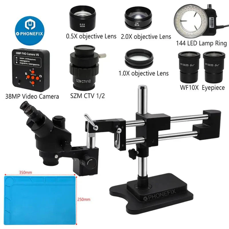 3,5X-90X Schwarz Doppel Arm St – Stereo Trinocular Microscope Pcb Bewertung und Preis