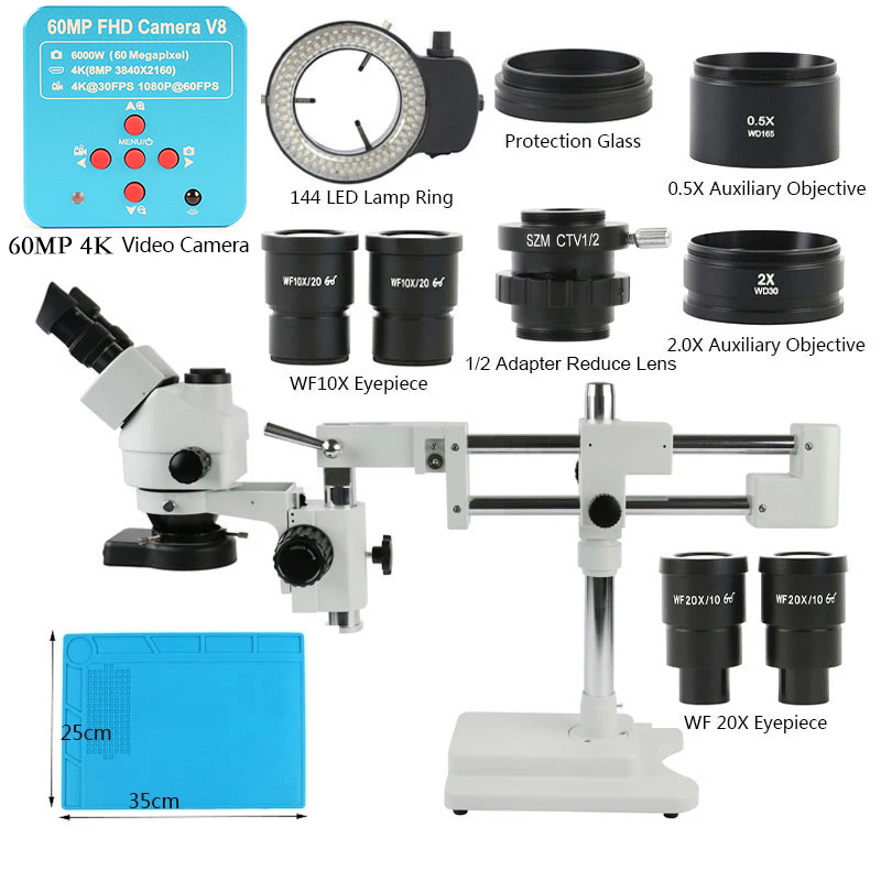 3,5X 90X 180X Simul-Focus Dopp – Stereo Trinocular Microscope Pcb Bewertung und Preis